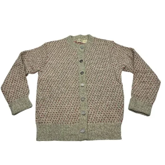 Vintage 1990s Wool Hearts L.L. Bean Cardigan Sweater - Picture 1 of 7